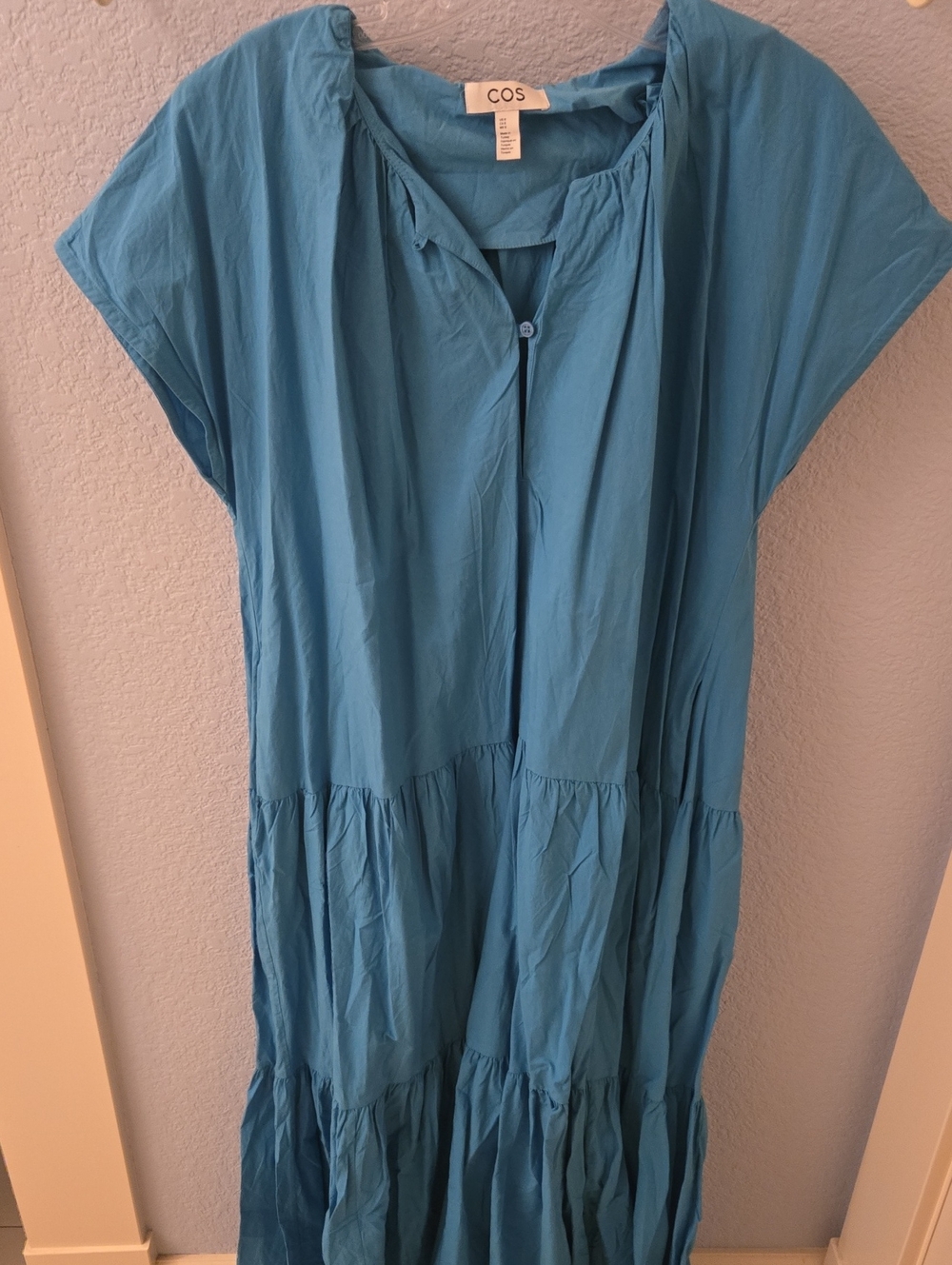 COS Teal Blue Tiered Maxi Dress